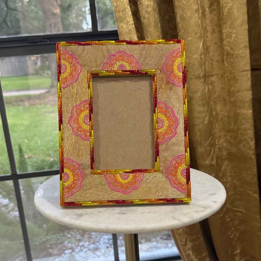 Colorful Beaded Photo Frame